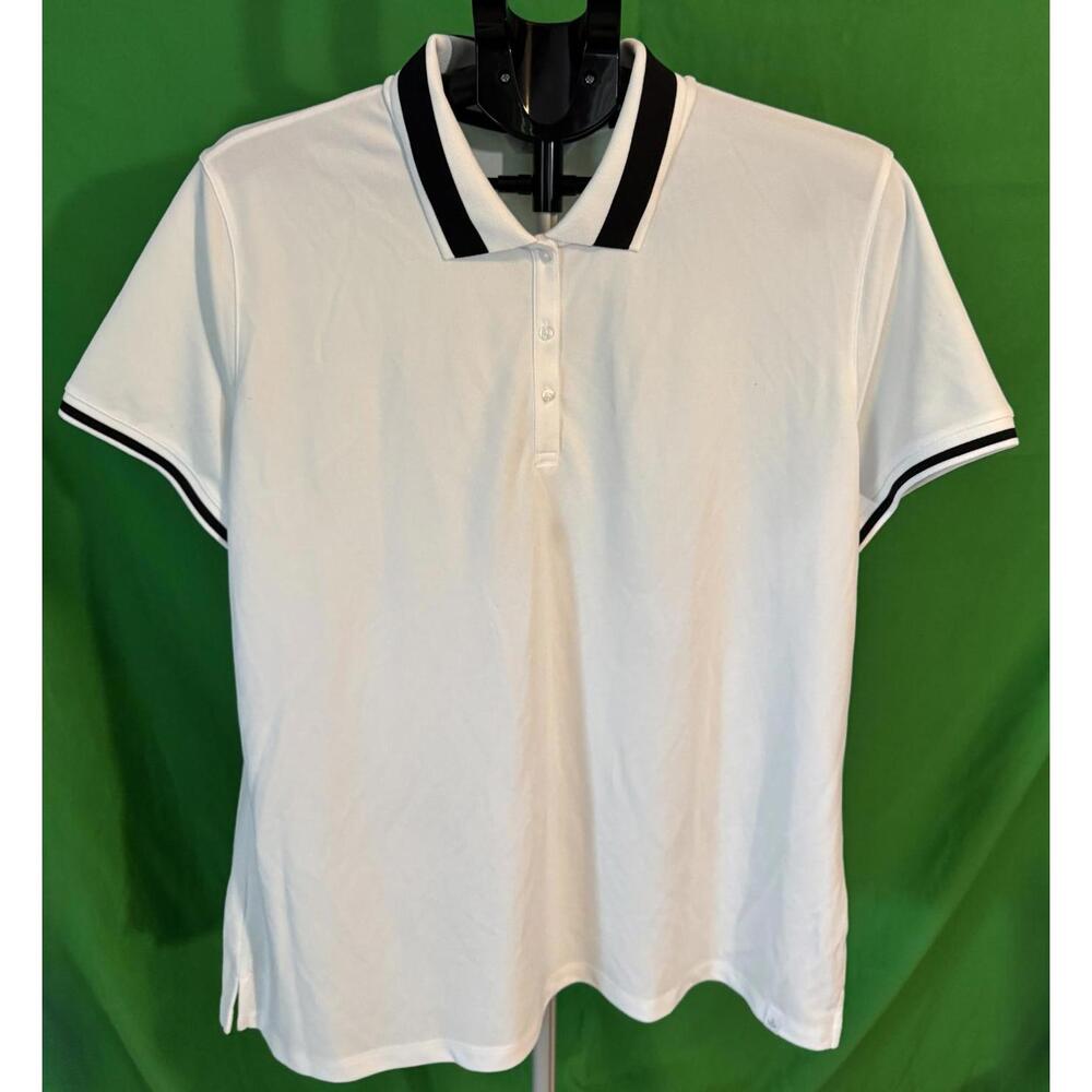 ❤️ Lady Hagen White Golf Polo with Black Trim